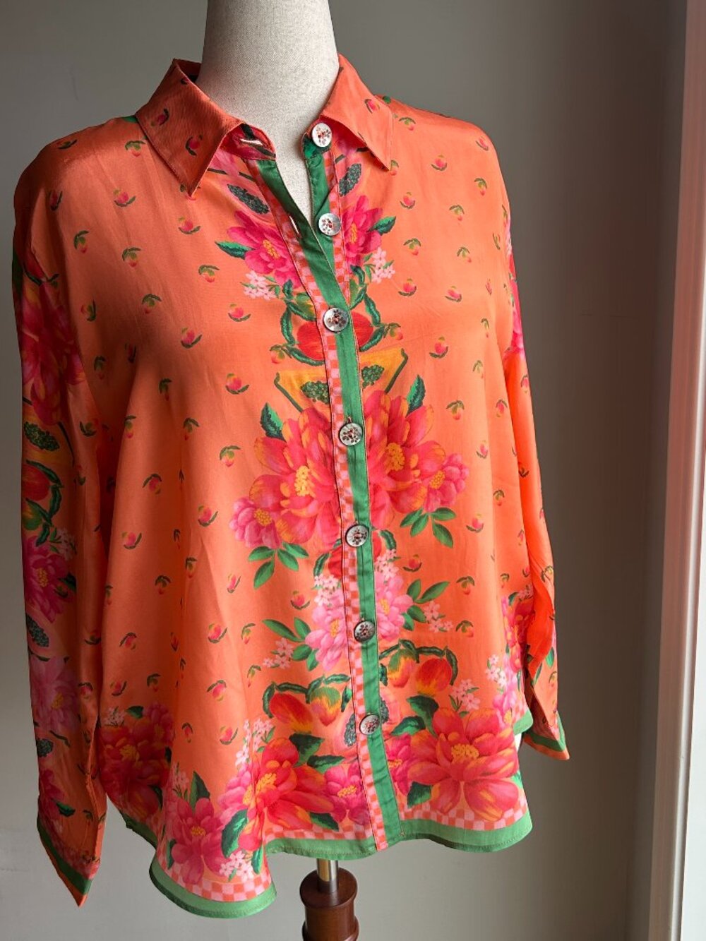 Farm Rio - Fruit Garden Scarf Long-sleeve Shirt - Size XL - NWT!